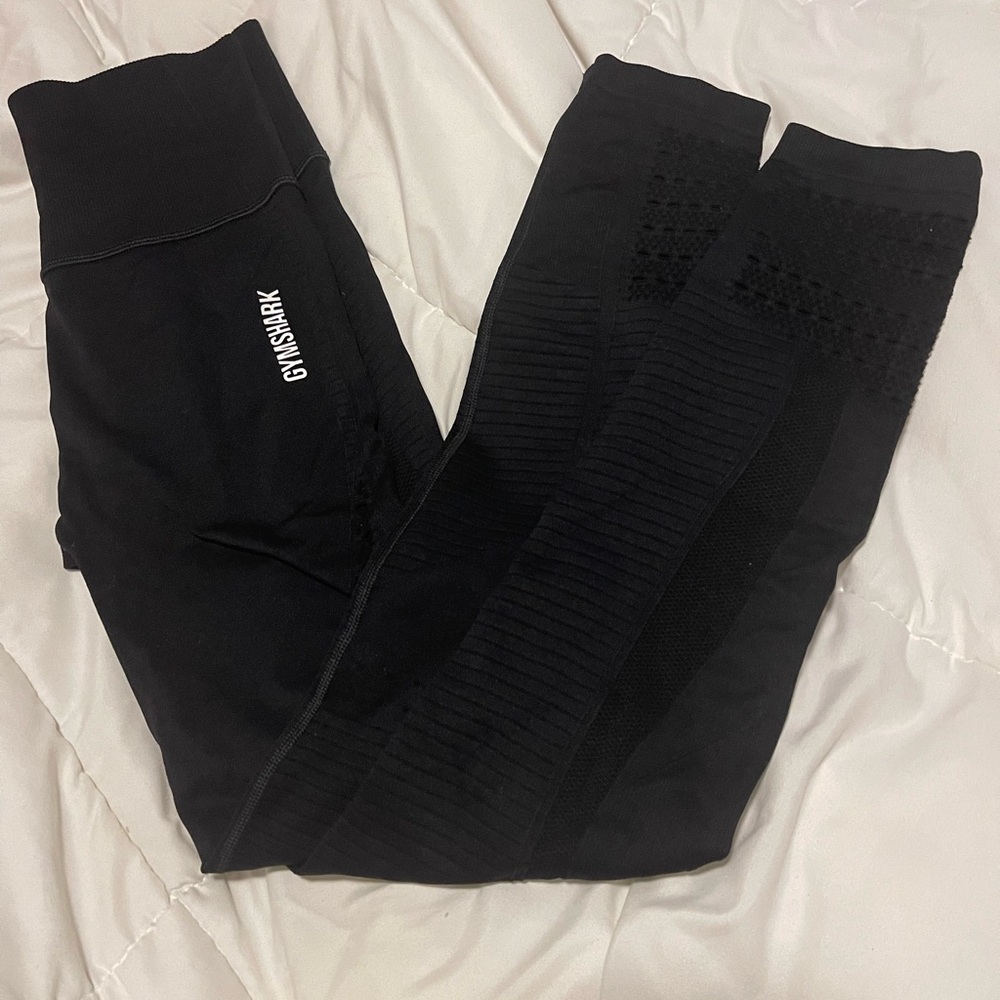Gymshark Jet Black Textured Leggings